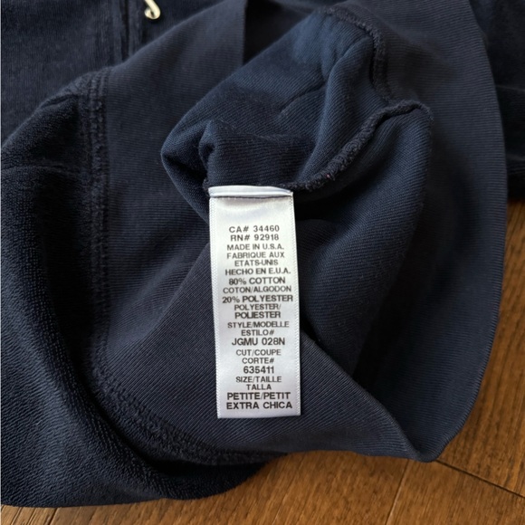 Juicy couture towel terry zip hoodie in navy. Worn only twice, like new!Size XS - Picture 2 of 7